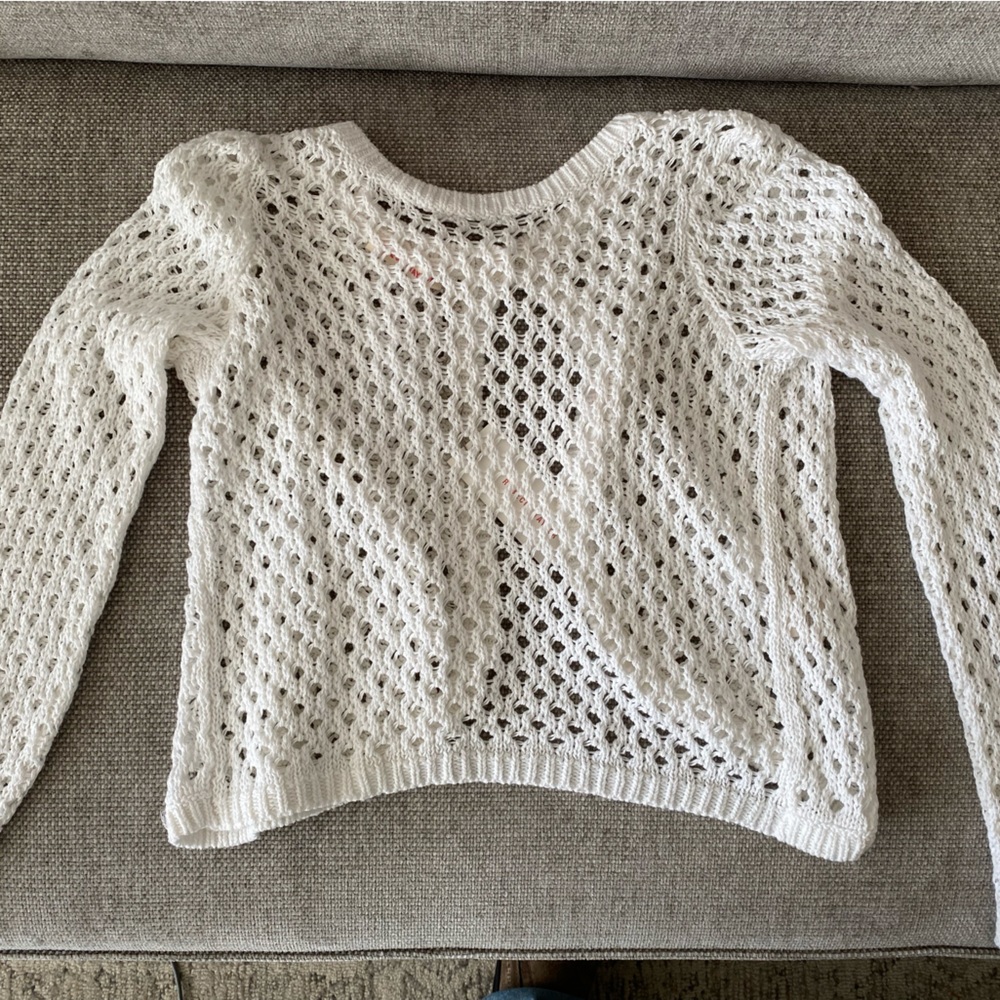 White Rebecca Taylor sweater/swimsuit cover. Never worn. Excellent condition.